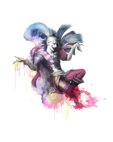 Kefka - Mad Jester | Watercolor, Acrylic and Pencil