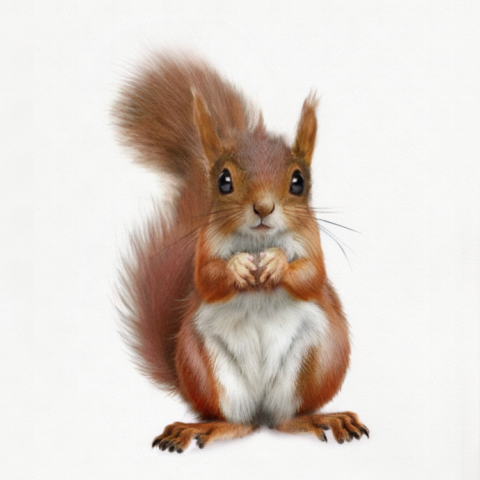 Nutkin - Red Squirrel - Colored Pencil