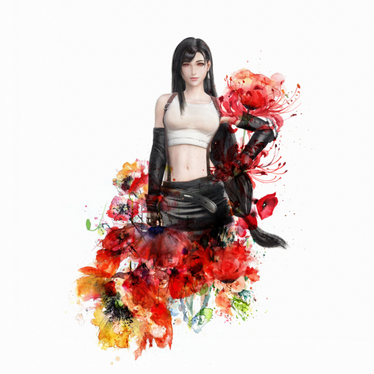 Tifa Lockhart - FFVII - Gouache, Colored Pencil on Watercolor Paper