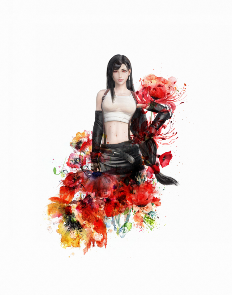 Tifa Lockhart - FFVII - Gouache, Colored Pencil on Watercolor Paper