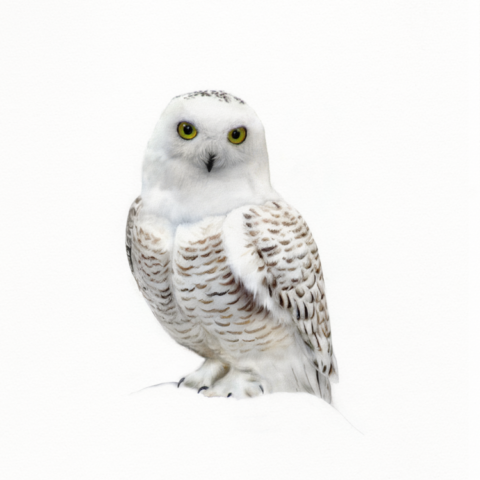 Snowy Owl - Gouache, Colored Pencil